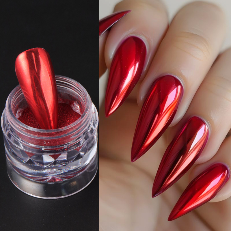 Chrome Red Pink Nail Glitter P - огляд і ціна Nail Art Valentine