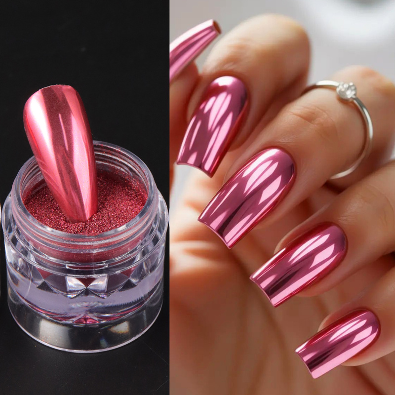 Chrome Red Pink Nail Glitter P - огляд і ціна Nail Art Valentine