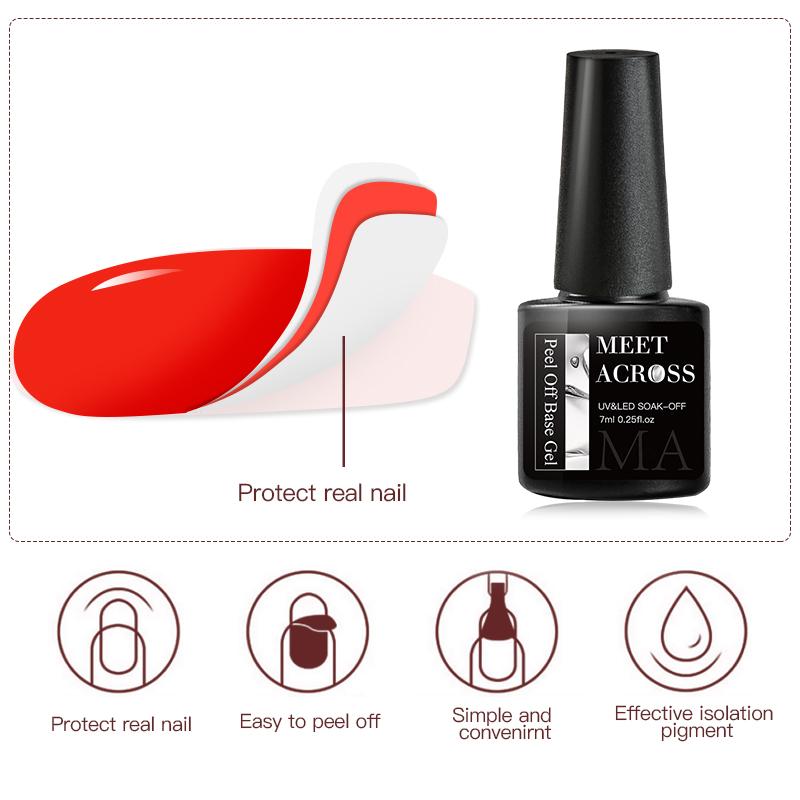 MEET ACROSS 7ml Peel Off Gel B - огляд і ціна Peel Off Base Coat