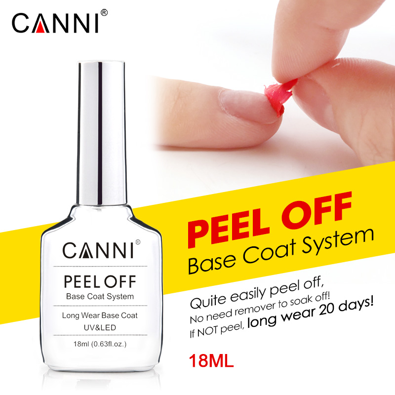 Canni 18ml Diamond Nowipe Top  - огляд і ціна Peel Off Base Coat