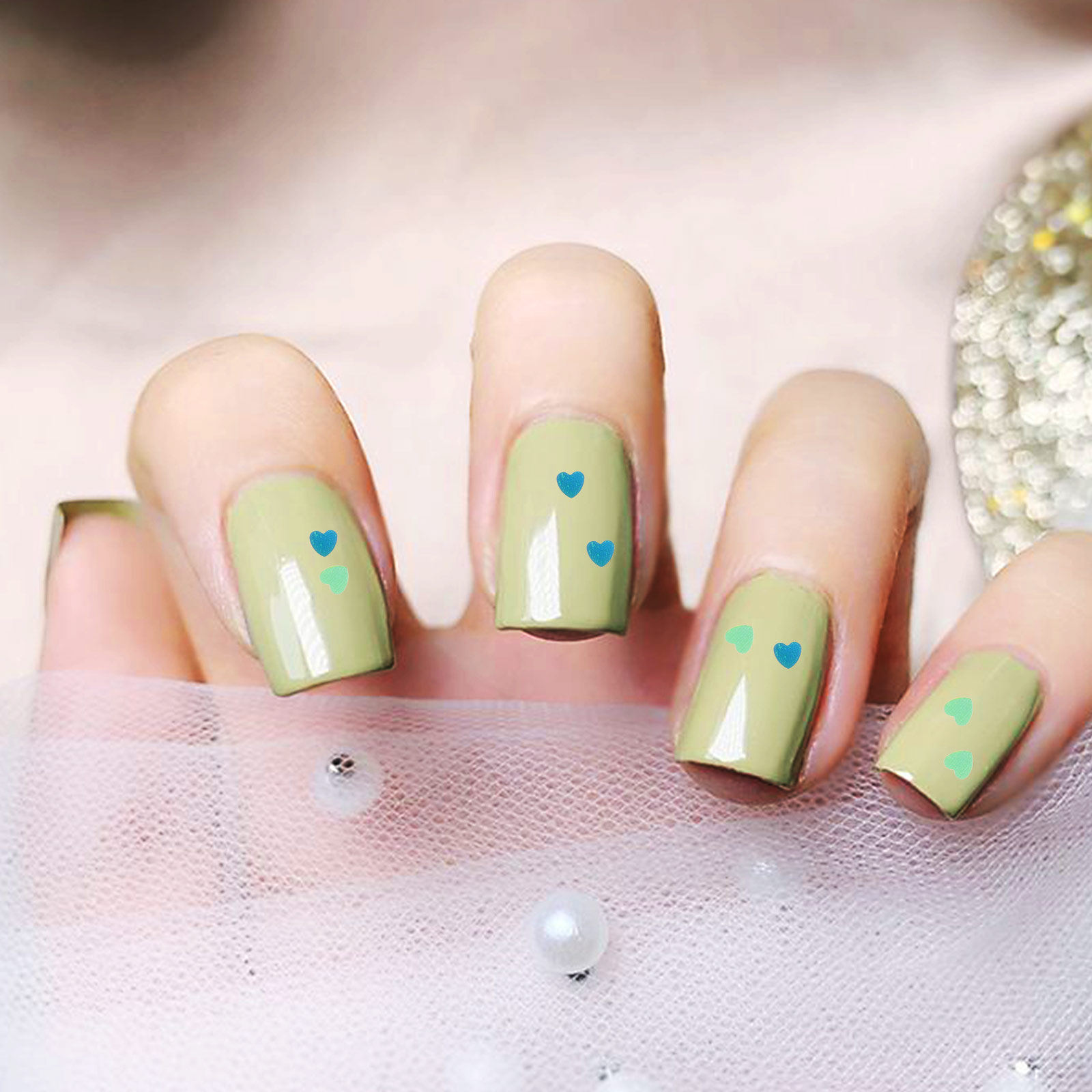 1Set Shinning Heart Nail Sequi - огляд і ціна Nail Art Valentines Day