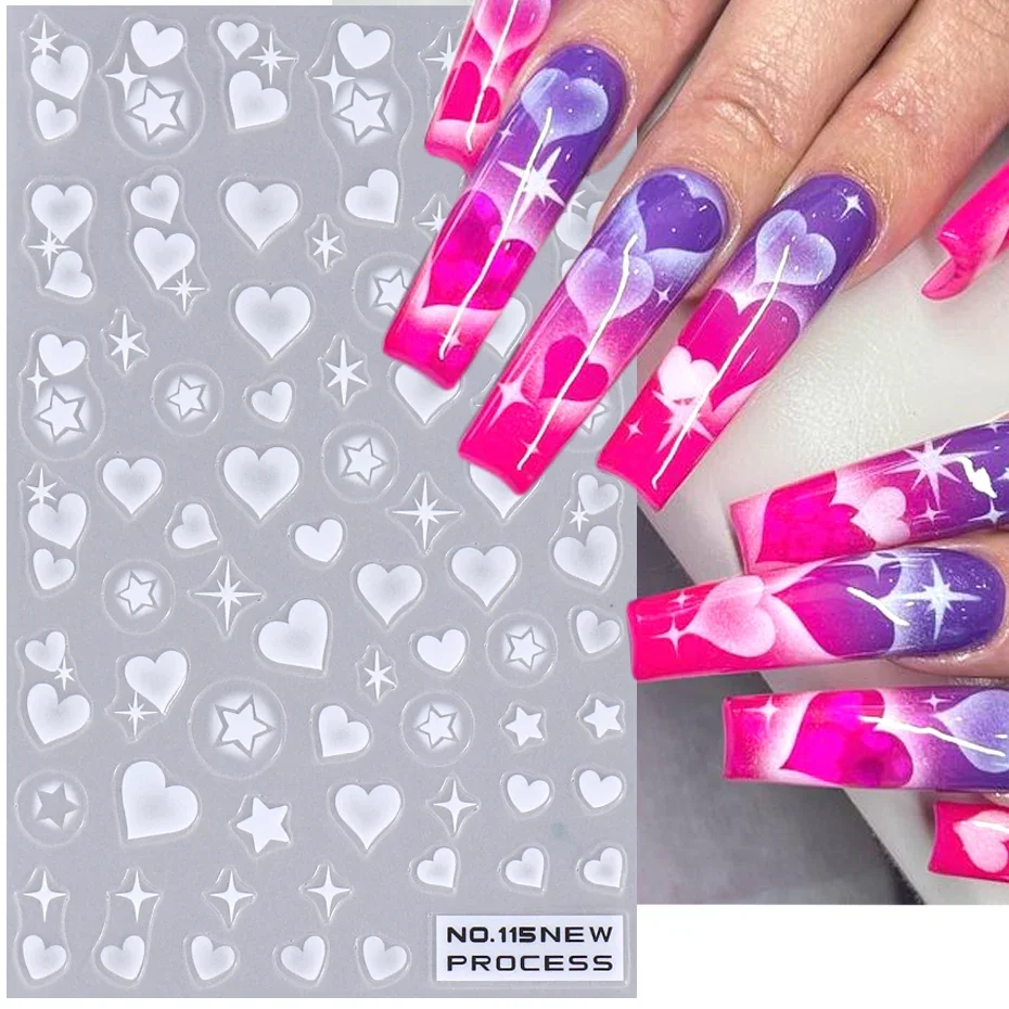 2pcs 3D Heart Star Nail Sticke - огляд і ціна Nail Art Valentines Day