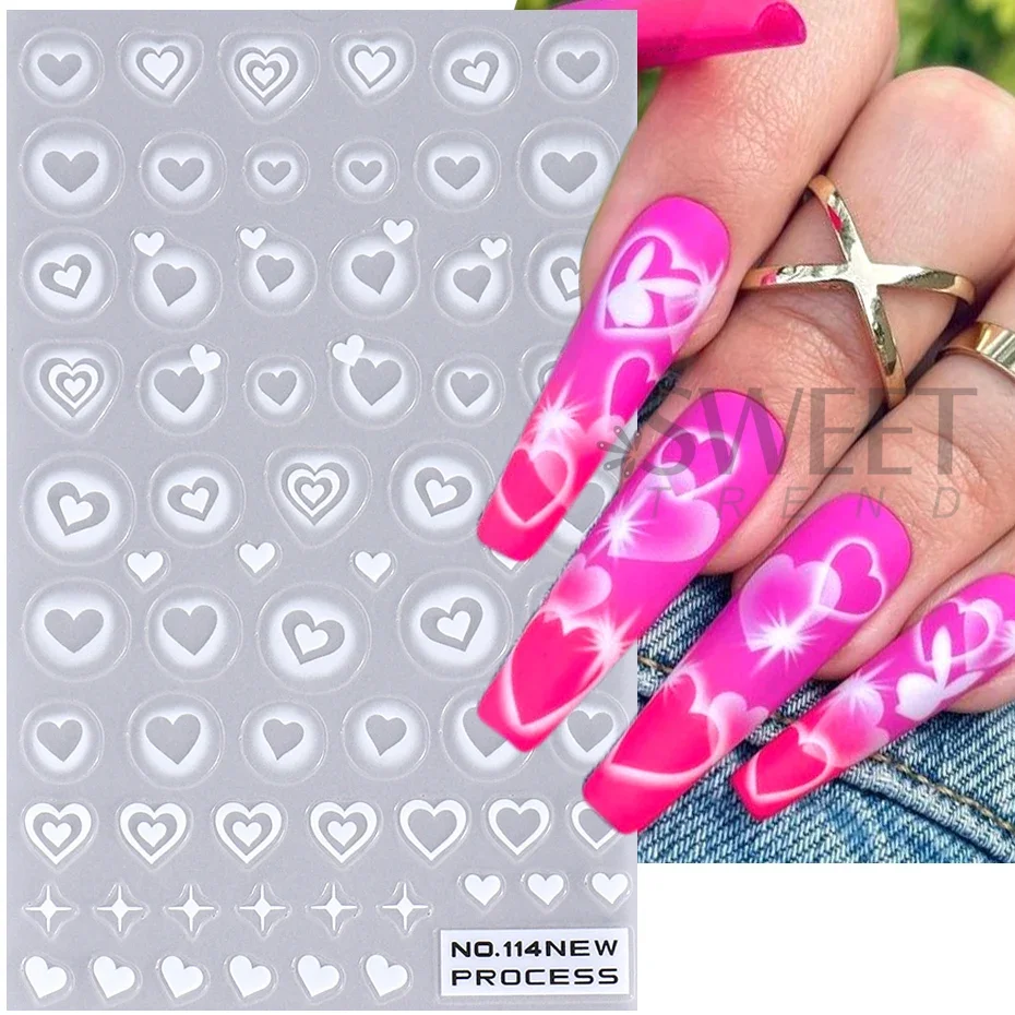 2pcs 3D Heart Star Nail Sticke - огляд і ціна Nail Art Valentines Day