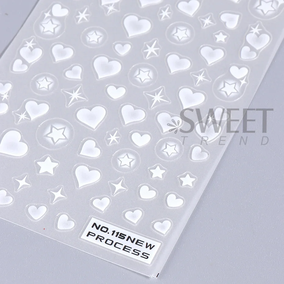 2pcs 3D Heart Star Nail Sticke - огляд і ціна Nail Art Valentines Day