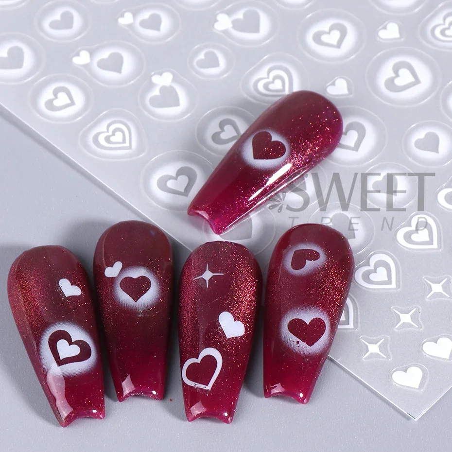 2pcs 3D Heart Star Nail Sticke - огляд і ціна Nail Art Valentines Day