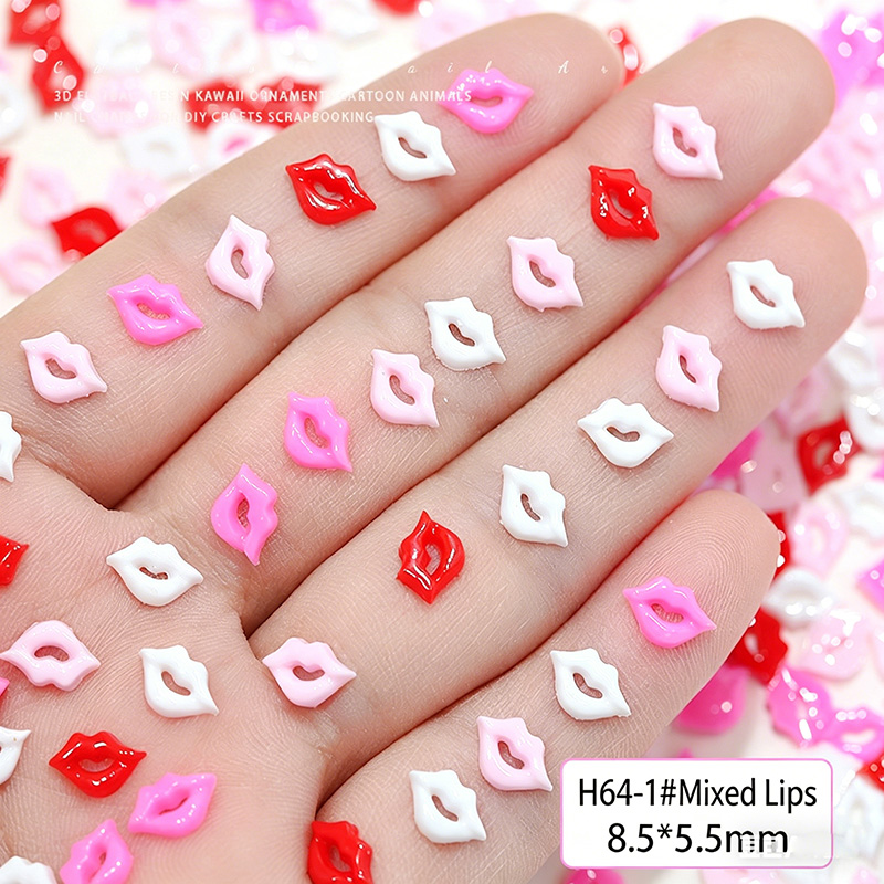 100 pcs Mixed Colors Resin Lip - огляд і ціна Nail Art Valentine