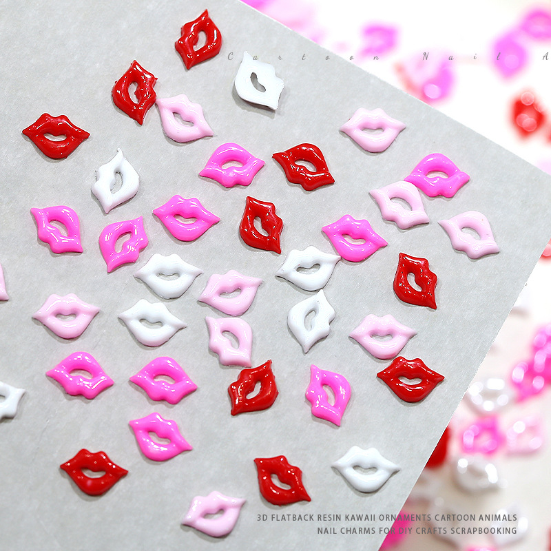 100 pcs Mixed Colors Resin Lip - огляд і ціна Nail Art Valentine