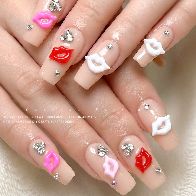 100 pcs Mixed Colors Resin Lip - огляд і ціна Nail Art Valentine